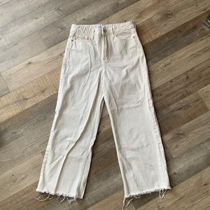 White Raw Hem Jeans